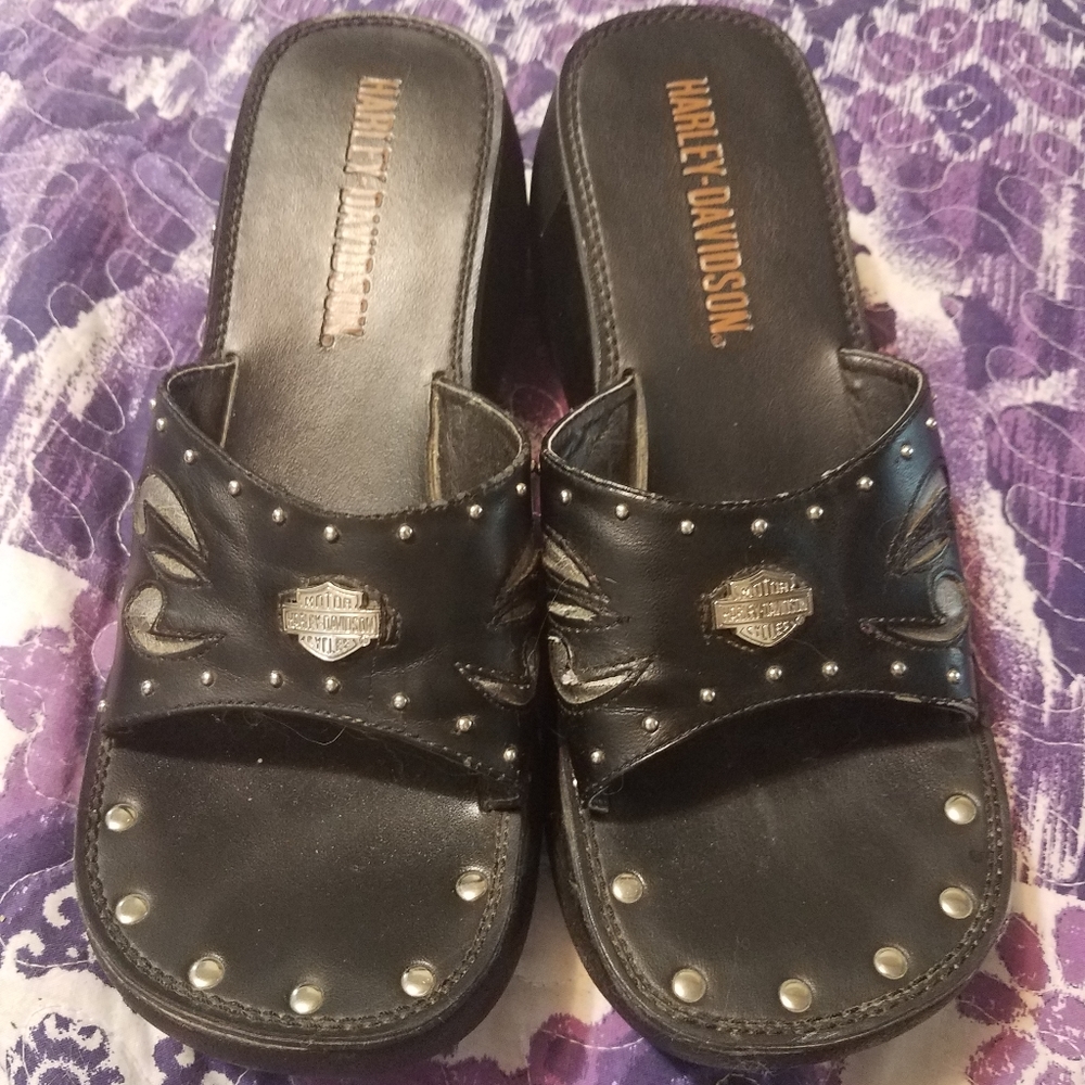 Harley Davidson platform sandals